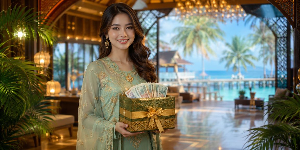 Suasana meriah sambutan Hari Raya sambil menikmati loteri dalam talian megawin777 di Terengganu